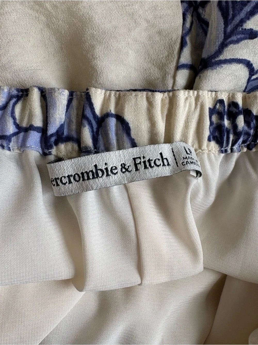 NWOT Abercrombie & Fitch Free Bra-Free Clasp-Back Flowy Maxi Dress Boho Blue LP